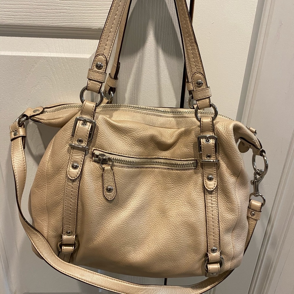 Coach Pebbled Leather Metallic Blush Handbag